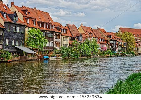 Fishermen Houses Over Regnitz River Of Little Venice Bamberg