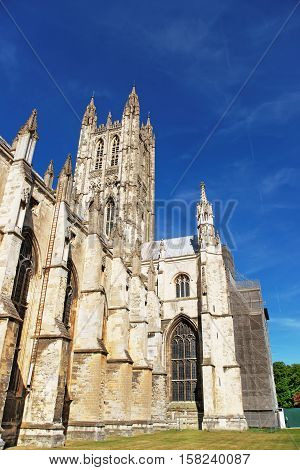 Fragment Of Canterbury Cathedral In Canterbury Kent In Uk