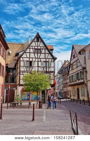 Grand Rue Street At Colmar At Alsace In France