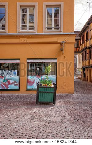 Grand Rue Street Of Colmar In Alsace