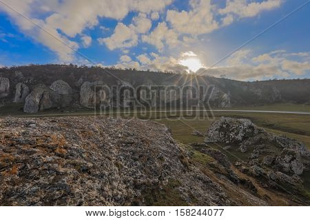 Geological Reservation Cheile Dobrogei located in Constanta county Romania.