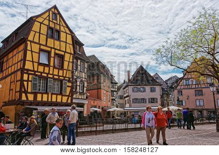 Old City Center In Colmar In Alsace France