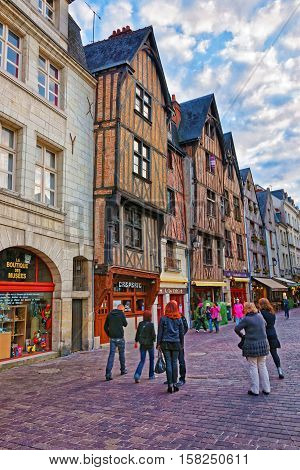 Place Plumereau Square In Tours In Loire Valley France