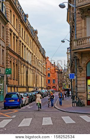 Rue De Etudiants Street In Strasbourg In France