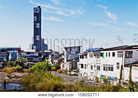 Modern architecture of downtown of KhonKaen city.foreground have old buildings. KhonKaen Khon Kaen Thailand.landmark khonkaen.