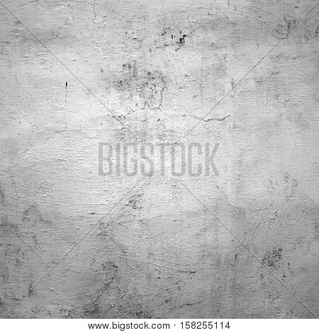 Decrepit White Peeled Plaster Wall With Cracked Structure Frame Blank Grunge Background. Dark Brick Mortar Old Wall With Shabby Stucco Isolated Square Texture. Renovation Concept. Blank Wreck Surface