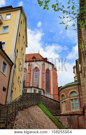 Stairs And Baden Baden Church Stiftskirche Germany