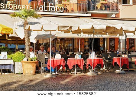 Street Restaurant Of Ascona Resort In Switzerland