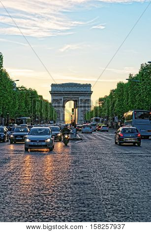 Triumphal Arch Of Star In Paris In France