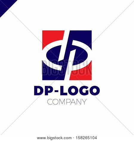 Letter D And Letter P Logo. Pd, Dp Initial Overlapping In Square Letter Logotype