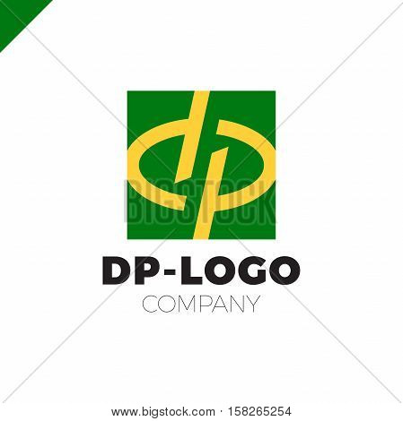 Letter D And Letter P Logo. Pd, Dp Initial Overlapping In Square Letter Logotype