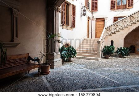 Spanish Patio in the old Town of Palma de Mallorca