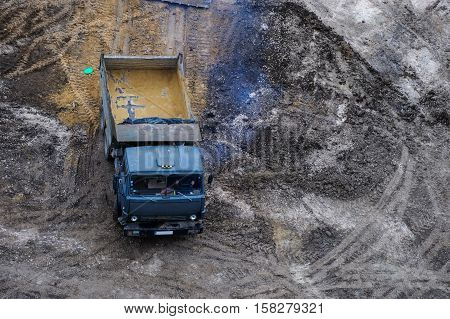 very old truck after war cccp russian
