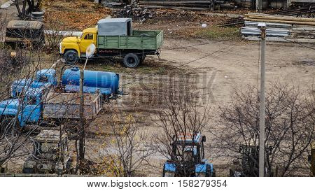 very old truck russian cccp after war