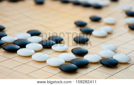 Desk For Board Game Go Or Wei-chi, Close Up
