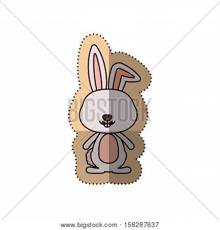 Rabbit cartoon icon. Animal cute adorable creature and friendly theme. Isolated design. Vector illustration