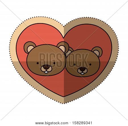 Beaver cartoon in love icon. Animal cute adorable creature and friendly theme. Isolated design. Vector illustration