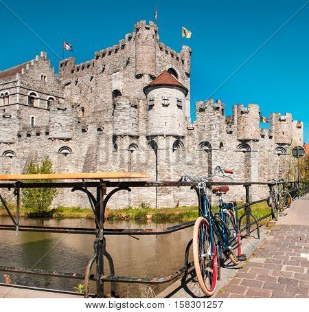 Gravensteen or Castle of the Counts, medieval landmark in Ghent, Belgium
