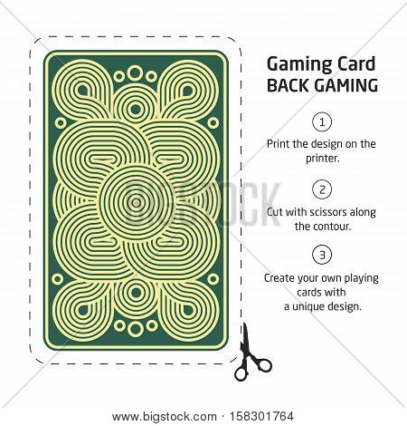 reverse side of a playing card for blackjack other game with