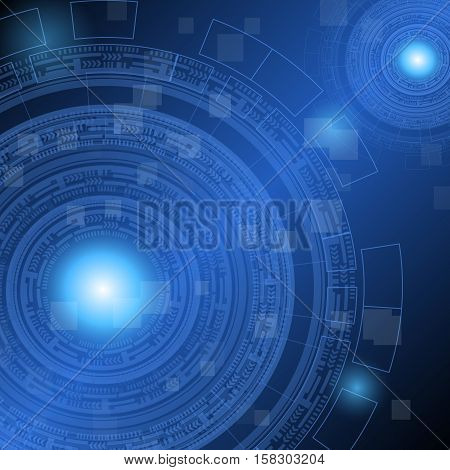 Abstract dark blue technology futuristic background, stock vector