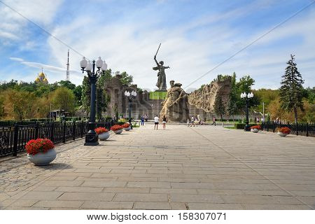 Standing To The Death Square. Memorial Complex Mamayev Kurgan In Volgograd