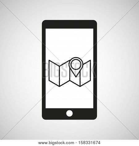 smartphone e-commerce pin map graphic vector illustration eps 10