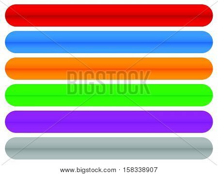 Colorful Horizontal, Long Buttons, Banners With Rounded Corners
