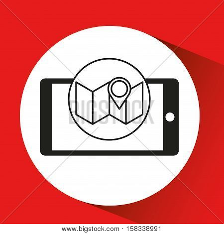 smartphone e-commerce pin map graphic vector illustration eps 10