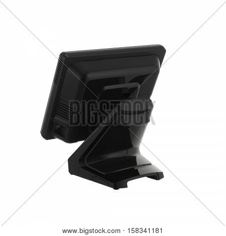 Point Of Sale System with Screen Monitor On White Background