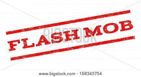 Flash Mob watermark stamp. Text tag between parallel lines with grunge design style. Rubber seal stamp with unclean texture. Vector red color ink imprint on a white background.