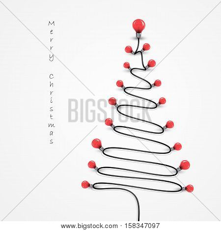 Colorful light bulbs and Christmas tree symbol .Merry christmas abstract background.Design for Christmas postcard Merry Christmas iconlogo or Merry Christmas background.Vector illustration