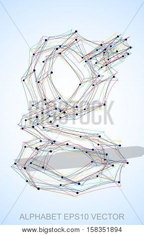 Abstract illustration of a Multicolor sketched lowercase letter G with Transparent Shadow. Hand drawn 3D G for your design. EPS 10 vector illustration.