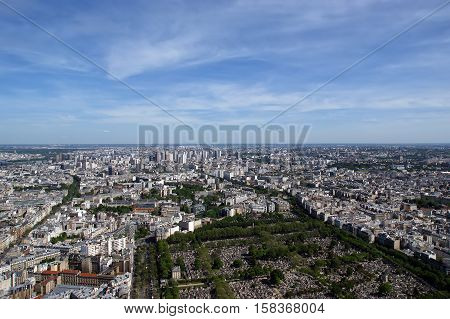 The City Skyline At Daytime. Paris, France. Taken From The Tour Montparnasse