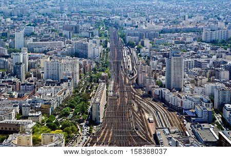 The City Skyline At Daytime. Paris, France. Taken From The Tour Montparnasse