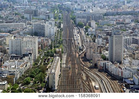 The City Skyline At Daytime. Paris, France. Taken From The Tour Montparnasse
