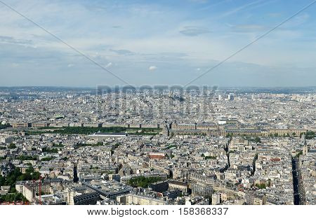 The City Skyline At Daytime. Paris, France. Taken From The Tour Montparnasse