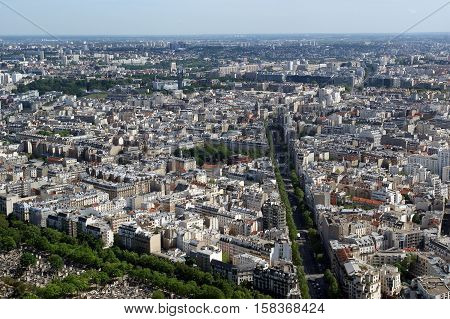 The City Skyline At Daytime. Paris, France. Taken From The Tour Montparnasse