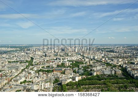 The City Skyline At Daytime. Paris, France. Taken From The Tour Montparnasse