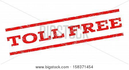 Toll Free watermark stamp. Text caption between parallel lines with grunge design style. Rubber seal stamp with scratched texture. Vector red color ink imprint on a white background.