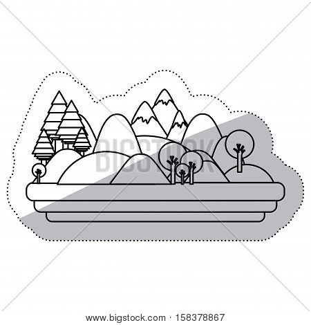 Forest and mountain icon. Landscape nature outdoor beautiful and season theme. Isolated design. Vector illustration