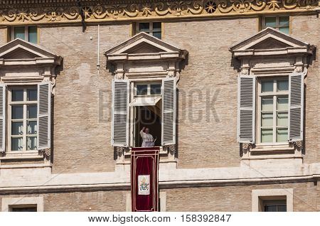 VATICAN CITY - MARCH 30: sunday Angelus made by Pope Francis on March 30 2014 in Vatican City