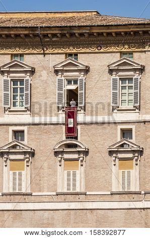 VATICAN CITY - MARCH 30: sunday Angelus made by Pope Francis on March 30 2014 in Vatican City
