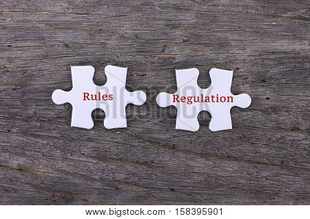 Missing white puzzle with positive Rules Regulation and copyspace area
