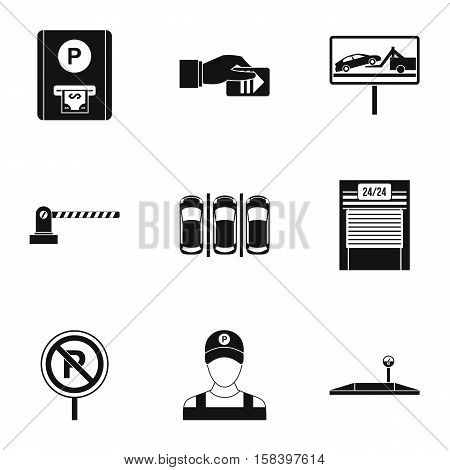 Valet parking icons set. Simple illustration of 9 valet parking vector icons for web