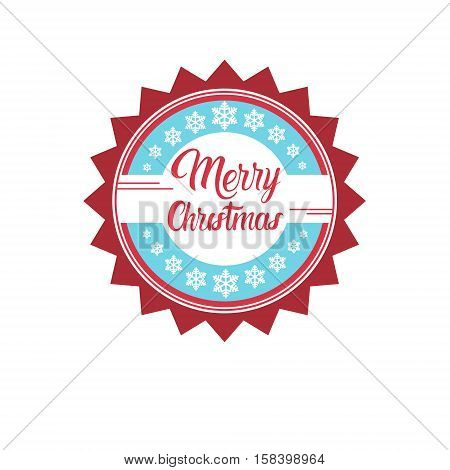Happy New Year Merry Christmas Greeting Card Decoration Laber Web Icon Flat Vector Illustration
