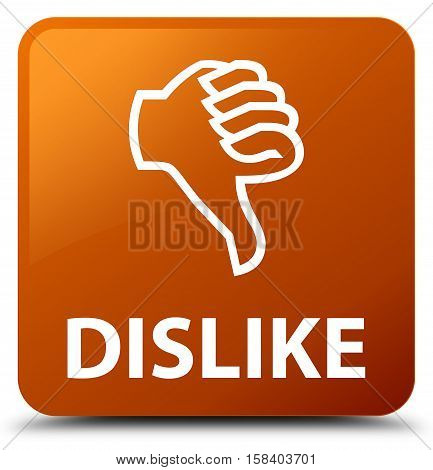 Dislike (thumbs down icon) brown square button