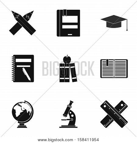 Children education icons set. Simple illustration of 9 children education vector icons for web