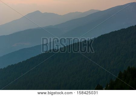 Sunset Landscape of nothen part of Pirin mountain near Sinanitsa peak,  Bulgaria