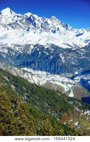 Spectacular Chalaadi Glacier, Located On Southern Slope Of The Causacus Mountains