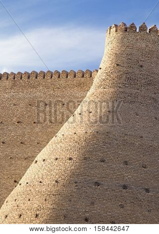 Medieval walls of Bukhara, Uzbekistan, town on a Silk Road